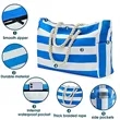 Large Canvas Beach Tote Bags with Zipper | https://www.bestnamebadges.com