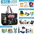 Large Storage Mesh Beach Tote Bags with 7 Pockets | https://www.bestnamebadges.com