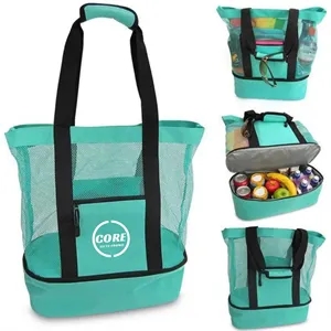 Mesh Beach Bag Picnic Tote Foldable Shopping Handbag