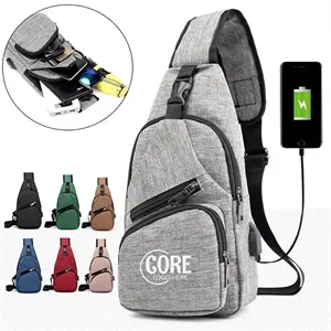 Men's Crossbody Bag with USB Charging Port