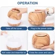 300ML Wood Grain Cool Mist Aromatherapy Diffuser | https://www.bestnamebadges.com