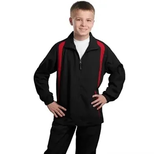 Sport-Tek Youth Colorblock Raglan Jacket - Dark/All | https://www.bestnamebadges.com