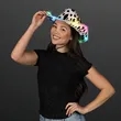 LED Cow Print Hat with Black Band | https://www.bestnamebadges.com
