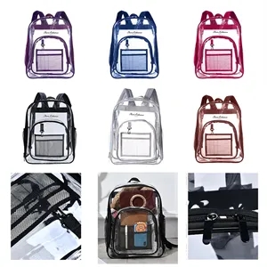 Transparent School Backpack With Water-Resistant PVC Plastic