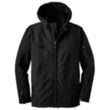 Port Authority Textured Hooded Soft Shell Jacket - Dark/All | https://www.bestnamebadges.com
