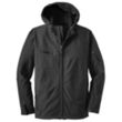 Port Authority Textured Hooded Soft Shell Jacket - Dark/All | https://www.bestnamebadges.com