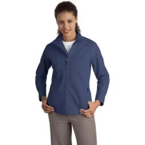 Port Authority Ladies Textured Soft Shell Jacket - Dark/All | https://www.bestnamebadges.com