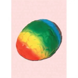 Rainbow Brain Shaped Stress Ball | https://www.bestnamebadges.com