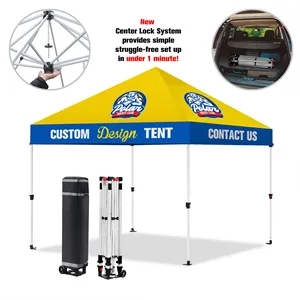 10' X 10' Sublimated Pop Up Canopy Tent Kit With Steel Frame