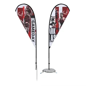9' Double Sided Teardrop Flag Kit With Optional Base