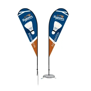 15' Double Sided Teardrop Flag Kit With Optional Base