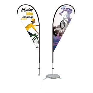 7' Double Sided Teardrop Flag Kit With Optional Base