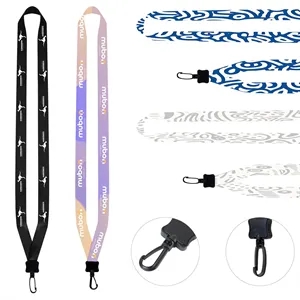 3/4" Full Color Lanyard With Clamshell & Swivel J Hook