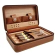 Cow Leather Cigar Holder Humidor Case with Wood Inner | https://www.bestnamebadges.com