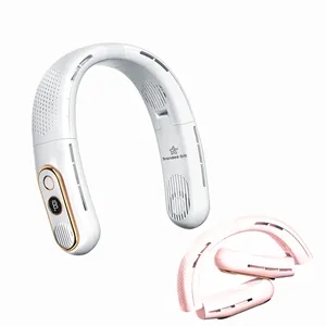 Portable LED Battery Display Foldable Bladeless Neck Fan