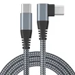 Right Angle Long-Lasting Nylon Braided USB C Charger Cable | https://www.bestnamebadges.com