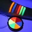 Neon Rainbow Fluorescent Halloween Face Makeup | https://www.bestnamebadges.com