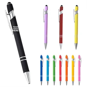 2 In 1 Stylus Retractable Ballpoint Pen with Stylus tip