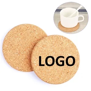 4 Inch Round Natural Cork Coaster