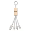 Wooden 3-In-1 Eco-Friendly Charging Cable With Keychain | https://www.bestnamebadges.com
