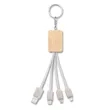 Wooden 3-In-1 Eco-Friendly Charging Cable With Keychain | https://www.bestnamebadges.com