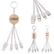 Wooden 3-In-1 Eco-Friendly Charging Cable With Keychain | https://www.bestnamebadges.com
