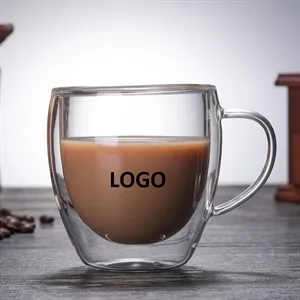 Double Wall Insulated Clear Glass Coffee Cup