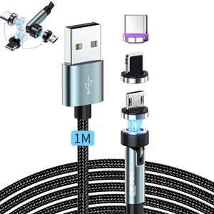 540 Degree Rotation 3 in 1 Magnetic Charging Cable Set