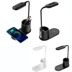 Desk Lamp With Wireless Charger and Pen Holder