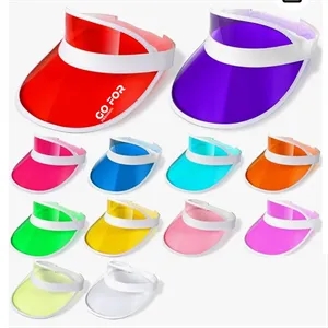 PVC Clear Colored Plastic Sun Visors Hat