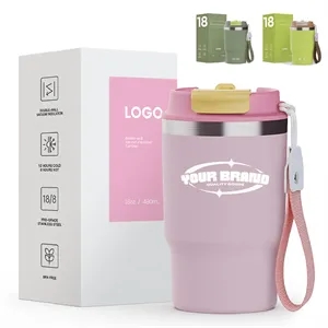16oz Stainless Steel Tumbler Vacuum Insulated Travel Mug Cup | https://www.bestnamebadges.com