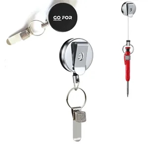 Steel Wire Heavy Duty Retractable Pull Pen Pencil Holder