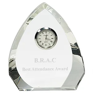Clear Crystal Arch with Clock Award | https://www.bestnamebadges.com