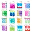 2"x2" Mini Square Fidget Pop It Keychain | https://www.bestnamebadges.com