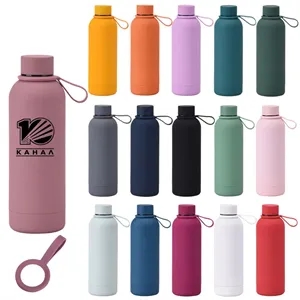 17 oz Stainless Steel Water Bottle with Strap