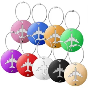 Round Metal Travel Suitcase Luggage Tags