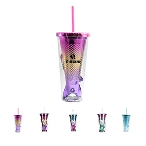 12Oz BPA-Free Mermaid Kid Tumbler with Straw