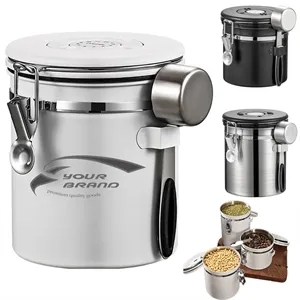 Coffee Bean Canister Kitchen Food Airtight storage container | https://www.bestnamebadges.com