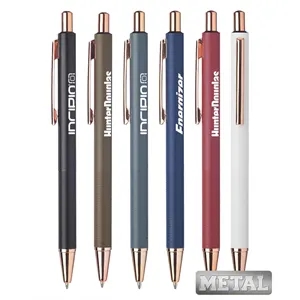 Union Printed - Ridge Metal Pens with Rose Gold Trims