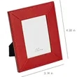 Leather Picture Photo Frame Leather Border Fabric Easel | https://www.bestnamebadges.com