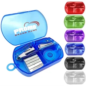 Basics Office Supplies Desk Accessories Kit Stapler Set Tape | https://www.bestnamebadges.com