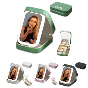 Travel Makeup Bag with LED Mirror