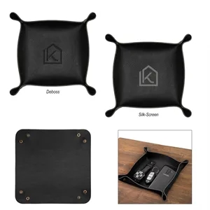 Leatherette Catchall Tray | https://www.bestnamebadges.com