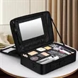 Multi-Layer Travel Cosmetic Bag with Mirror | https://www.bestnamebadges.com
