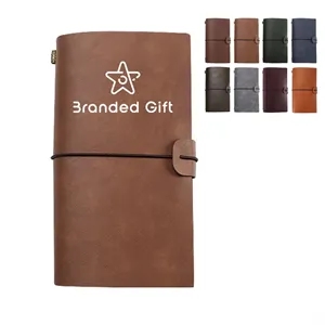 A6 Leather Notebook with Insert PVC Storage Pouch
