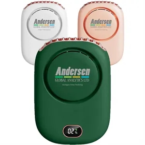 2000 mAh Portable Neck Fan with Lanyard and Bracket | https://www.bestnamebadges.com