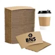 Corrugated Kraft Paper Handheld Coffee Cup Sleeve | https://www.bestnamebadges.com