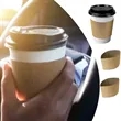 Corrugated Kraft Paper Handheld Coffee Cup Sleeve | https://www.bestnamebadges.com