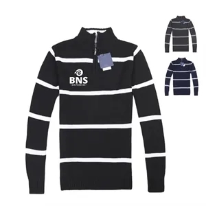 Autumn/Winter Men's Casual Neck Striped Knitted Sweater