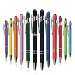 Rubberized Soft Touch Ballpoint Pen with Stylus Tip | https://www.bestnamebadges.com